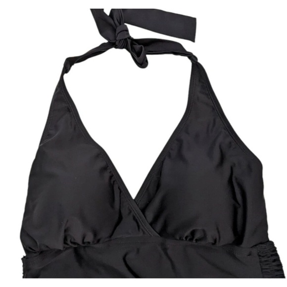 Motherhood Maternity One Piece Black Halter Ruched Swimsuit Medium - Picture 8 of 12
